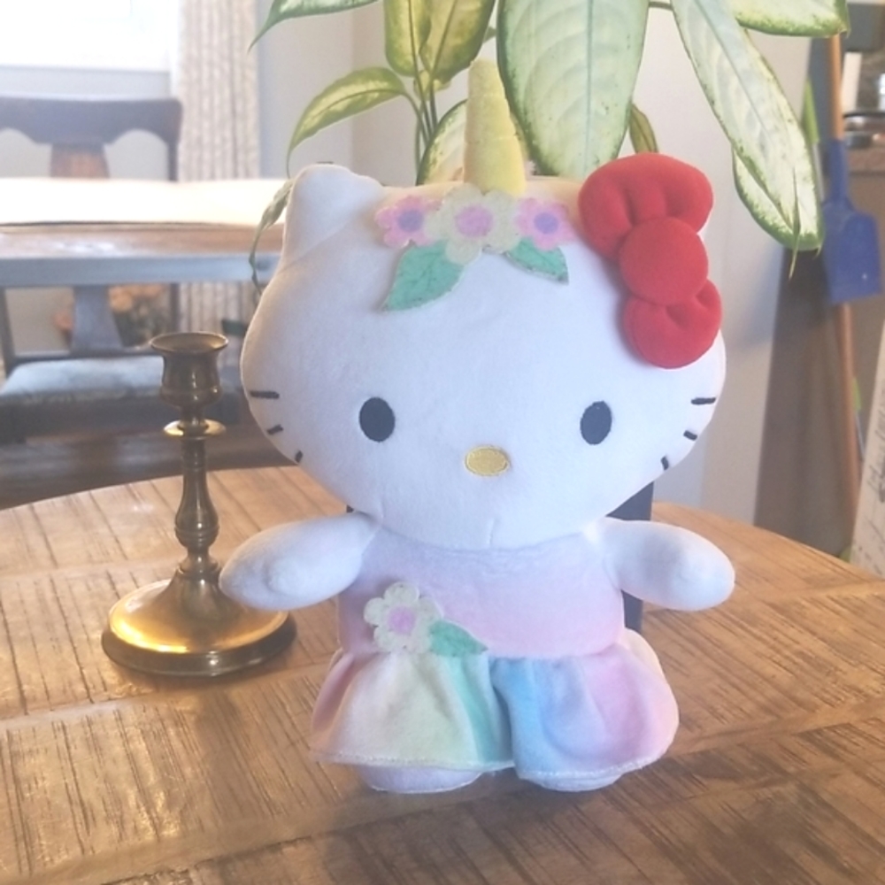 Sanrio Hello Kitty 🌈 Rainbow Unicorn Plush Fiesta Pastel Colours